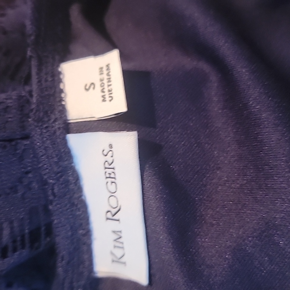 Kim Rogers Lace Overlay Dress Fit & Flare, Navy Blue Size S - Picture 6 of 8